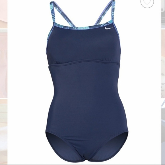 🌞NWT Nike Navy One Piece Swimsuit Sz L - Picture 3 of 5
